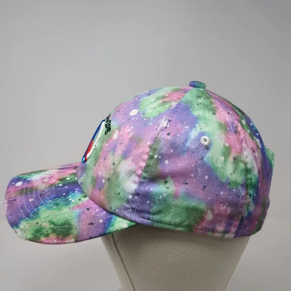 Hatco Baseball Cap Purple One Size Peace Sign Worldwide Tie Dye Slideback Hat